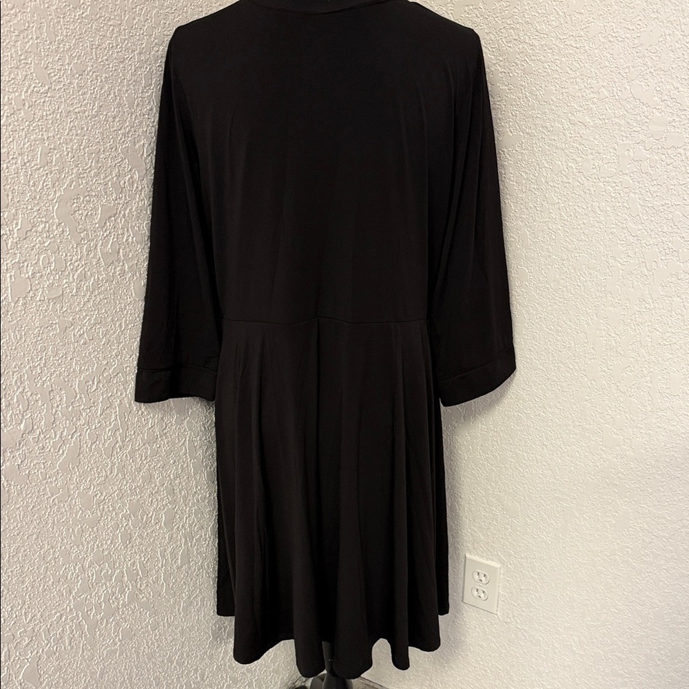 Torrid Black Midi Dress 3/4 Sleeves - Picture 4 of 11
